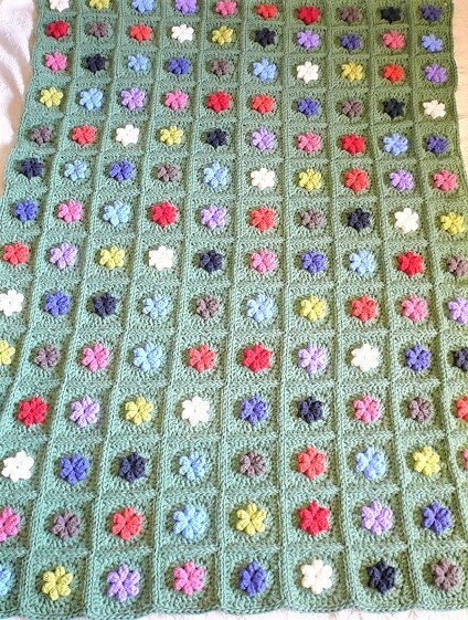 Vintage Crochet Pattern Floral Patchwork Petals Granny Squares Afghan PDF Instant Digital Download Throw Blanket 47x65 10 Ply