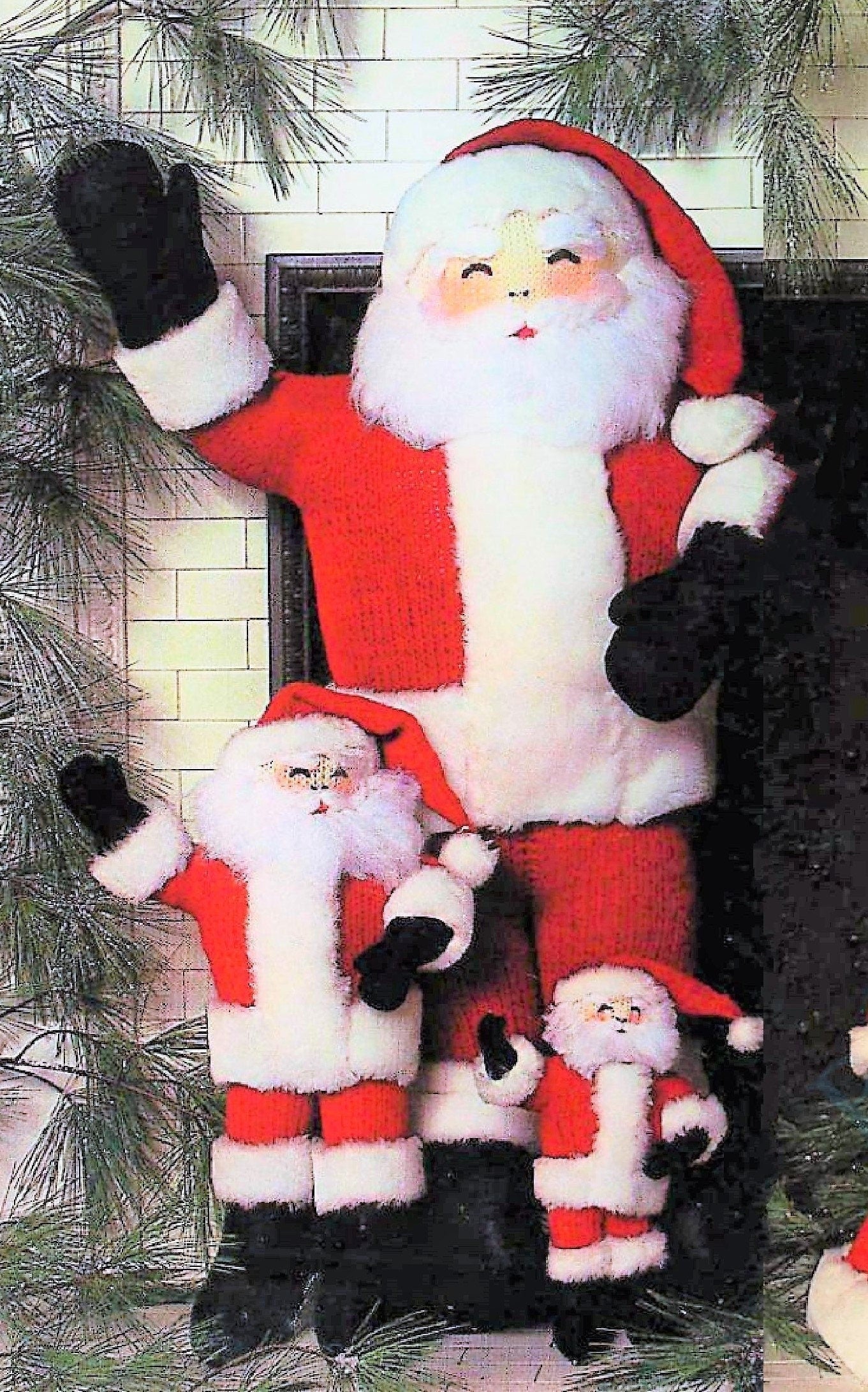 Vintage Christmas Knitting Pattern Mr and Mrs Santa Claus Soft Toy Dolls in 3 Sizes PDF Instant Digital Download Christmas 10 Ply