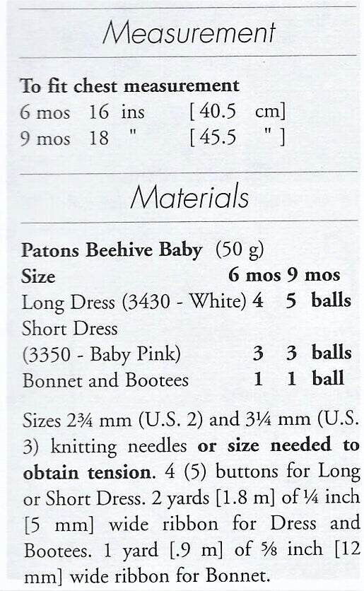 Vintage Knitting Pattern Pretty Baby Girl Lace Dress Bonnet Booties Set PDF Instant Digital Download Short Day Long Christening 6-9m 5 Ply
