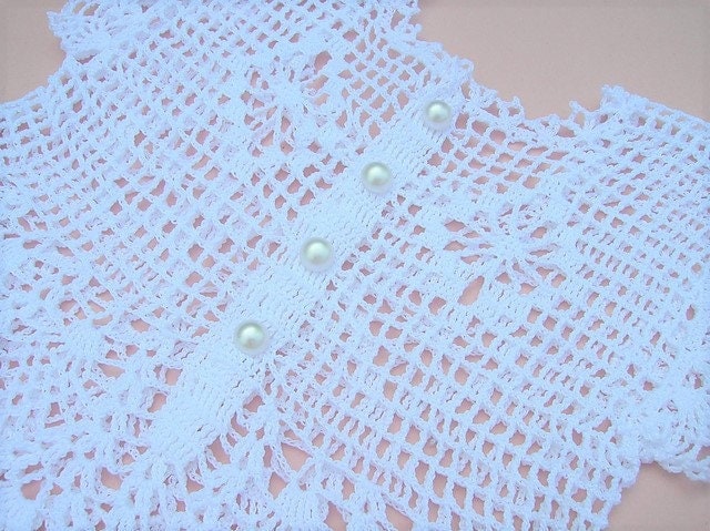 Vintage Thread Crochet Pattern Baby Girl Lace Pineapple Diamonds Filet Dress PDF Instant Digital Download 6 Months