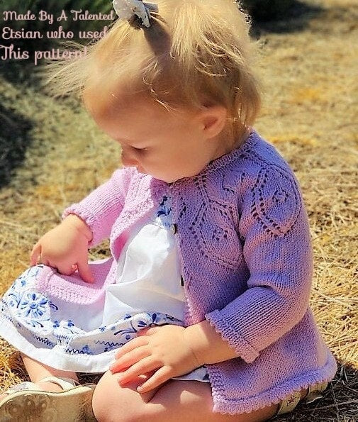Vintage Knitting Pattern Baby Girl Matinee Coat Jacket and Angel Top Dress Openwork Yoke PDF Instant Digital Download 12m 1 yr 4 Ply