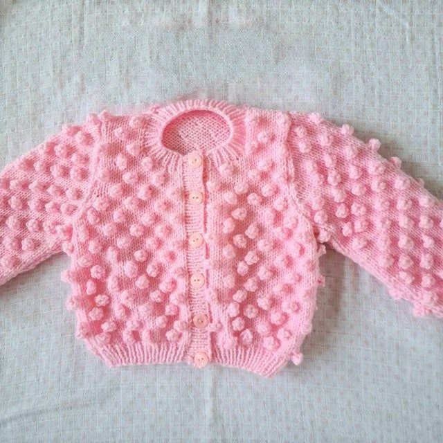 Vintage Knitting Pattern Pretty Baby Girl Bobble Cardigan Eyelet Lace Dress Shoes Set PDF Instant Digital Download 0-18m DK 8 Ply