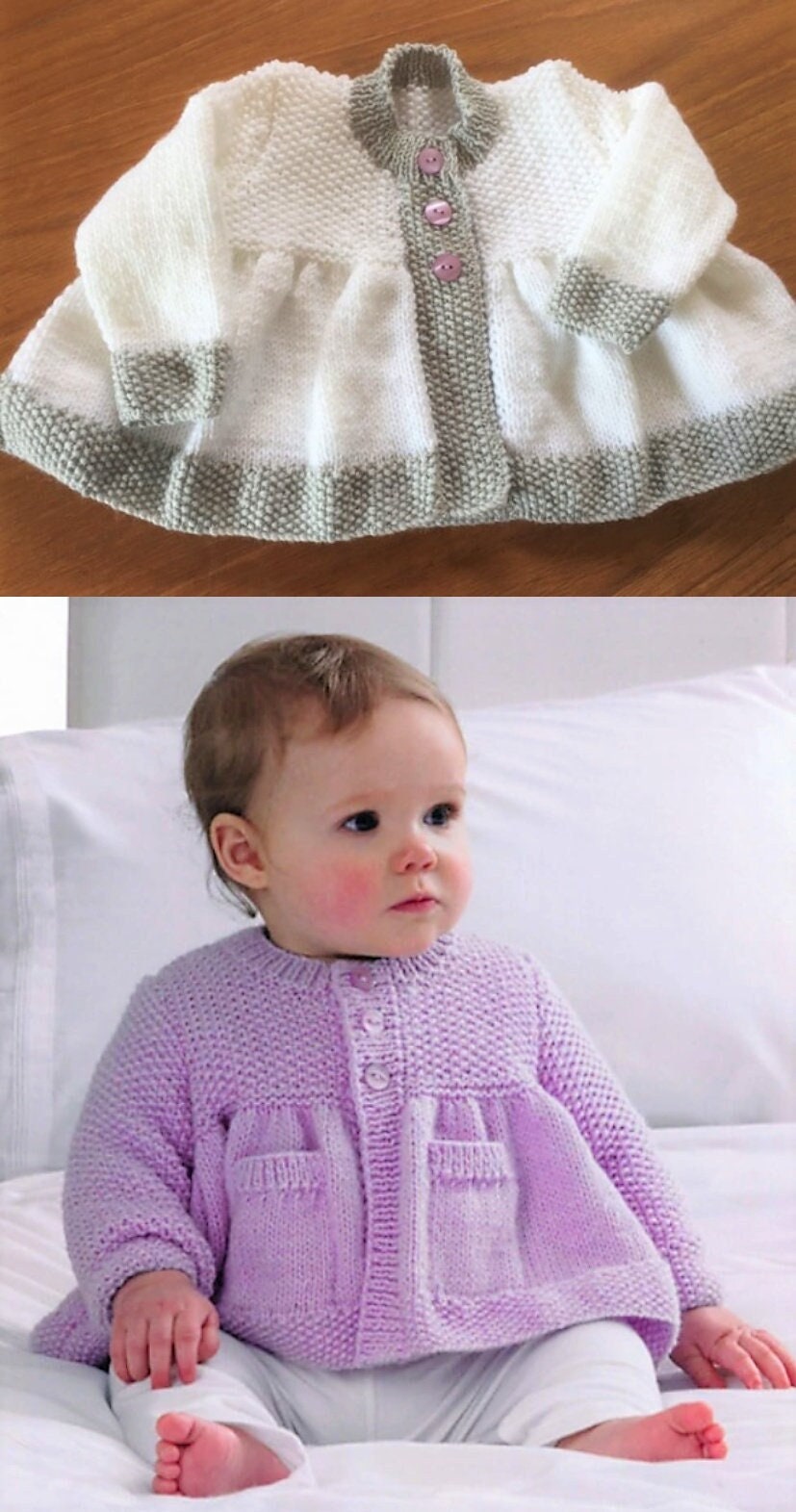 Vintage Knitting Pattern Pretty Baby Girl Cardigan Jacket & Blanket Set PDF Instant Digital Download Preemie -12 m DK 8 Ply