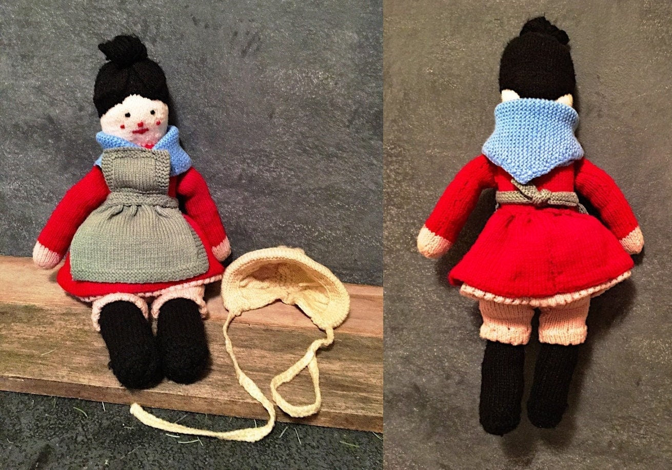Vintage Knitting Pattern 18" Granny Grandma Grandmother Doll PDF Instant Digital Download Knitted Amigurumi Soft Toy 5 Ply