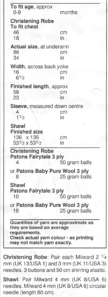 Vintage Knitting Pattern Baby Christening Dress and Shawl PDF Instant Digital Download Short Baptism Gown 0-9m 3 Ply Lace