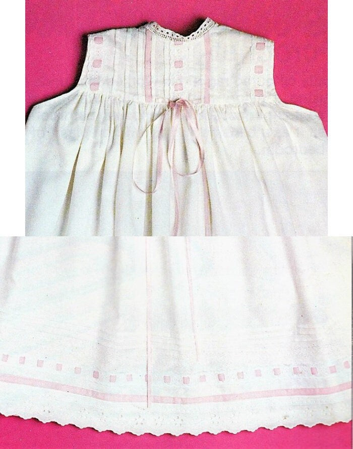Vintage Sewing Pattern Baby Victorian Petticoat Christening Dress PDF Instant Digital Download Heirloom Quality Gown Tucked Yoke 3-6 m