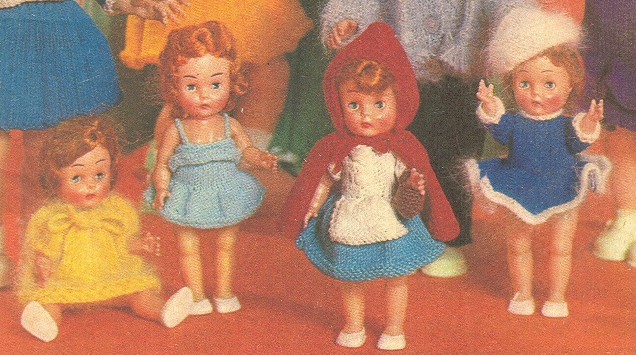 Vintage 1960s Knitting Patterns Various Knit Doll Clothes 8 Outfits For 7" 13" and 15" Dolls PDF Instant Digital Download Retro Clothing