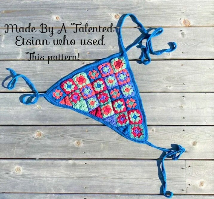 Vintage Crochet Pattern Womens Retro Granny Square Halter Tops PDF Instant Digital Download 2 Styles Hippie Boho Midriff Midis 1970s 5 Ply