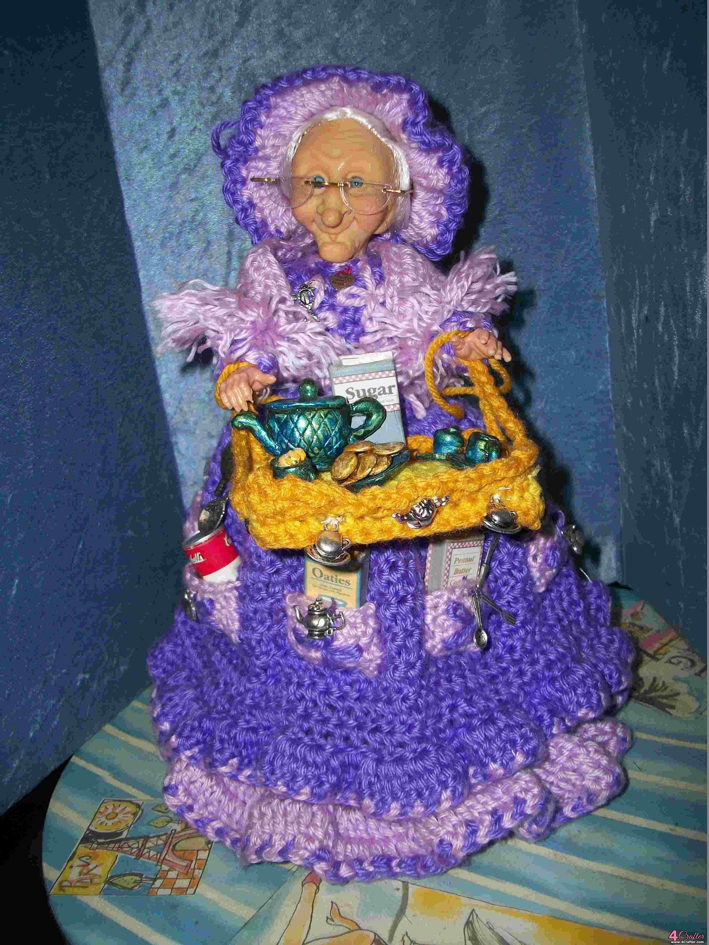 Vintage Crochet Pattern Kitchen Granny Air Freshener Doll Dress Bonnet PDF Instant Digital Download Crocheted Kitchen Caddy Doll