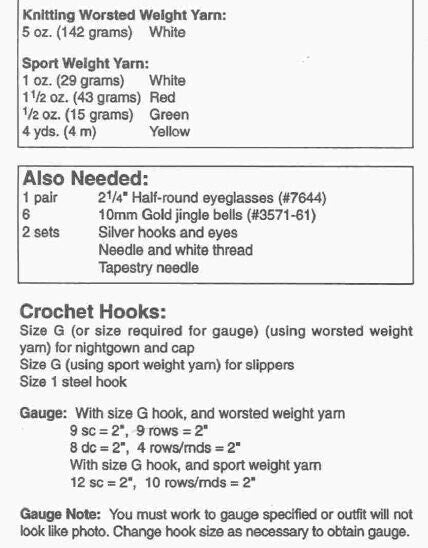 Vintage Crochet Pattern Bedtime 13" Santa and Mrs. Claus Pajama Outfits and Afghan for 13 14 inch Dolls PDF Instant Digital Download 10 Ply