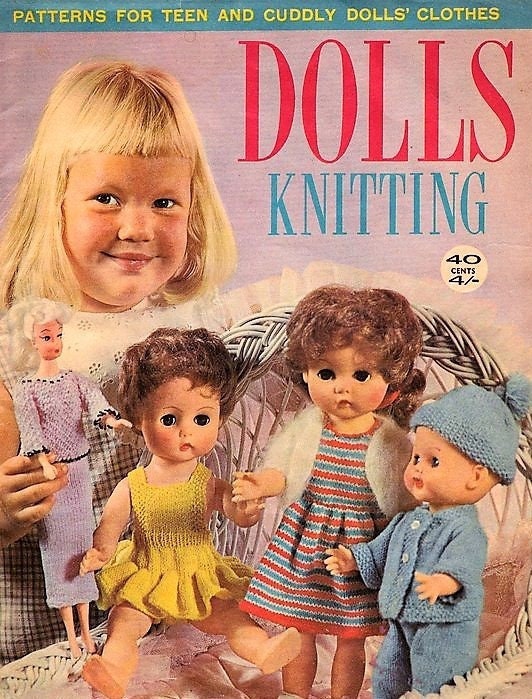 Vintage Knitting Patterns Knit Doll Clothes Outfits For 12 13 14 15 Inch and Fashion Dolls PDF Instant Download Retro 1960s Clothing 3 Ply