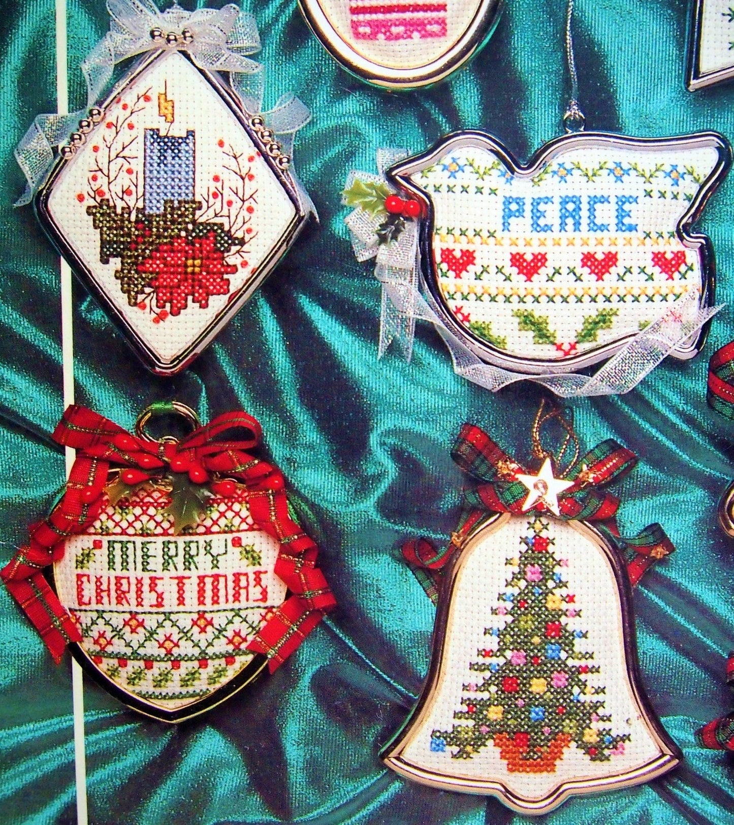 Vintage Cross Stitch Patterns Mini Framed Christmas Ornaments PDF Instant Digital Download 30 Designs Bells Angels Peace Joy Love 2-3 Inch