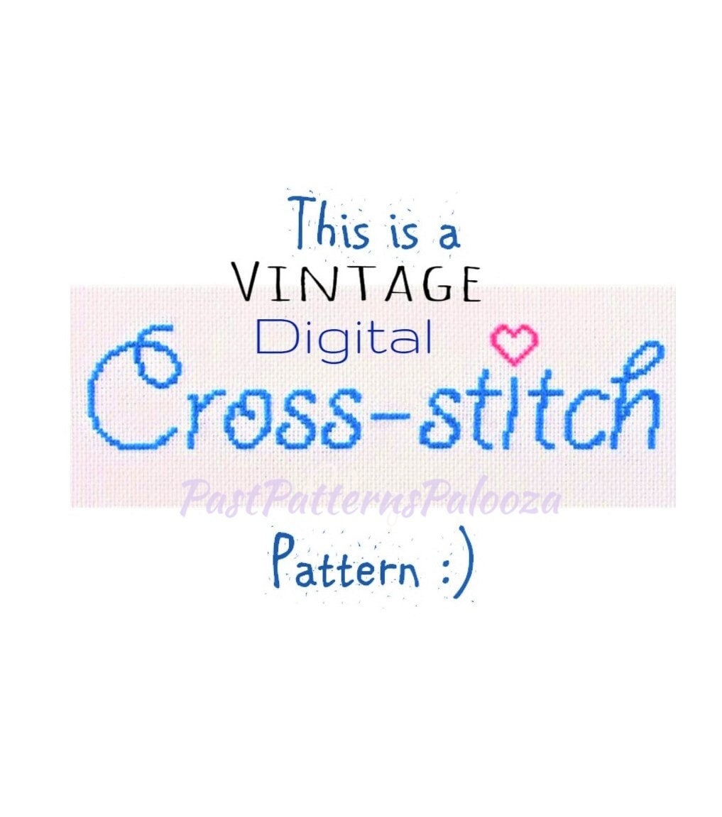 Vintage Cross Stitch Patterns Designs for Ginghams c. 1961 Printable PDF Instant Digital Download 15 Retro Embroidery Designs Fabric Borders