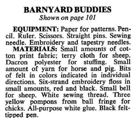 Vintage Sewing Pattern 14" Country Farm Girl Soft Toy Doll Barnyard Animals and Barn Tote Carrier Playset Set PDF Instant Digital Download