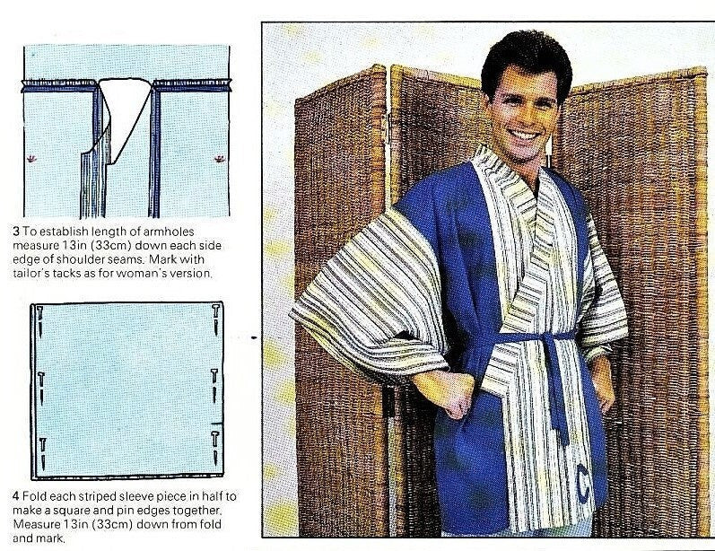 Vintage Sewing Pattern Womens Mens Kimono PDF Instant Digital Download His Hers Wrap Dressing Gown