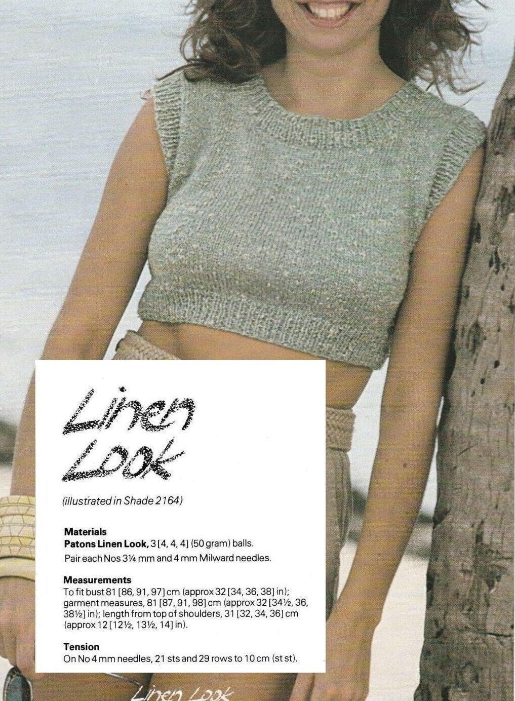 Vintage Knitting Pattern Womens Knit Midriff Top Short Sleeve Summer Tank PDF Instant Digital Download One Design FOUR Versions DK