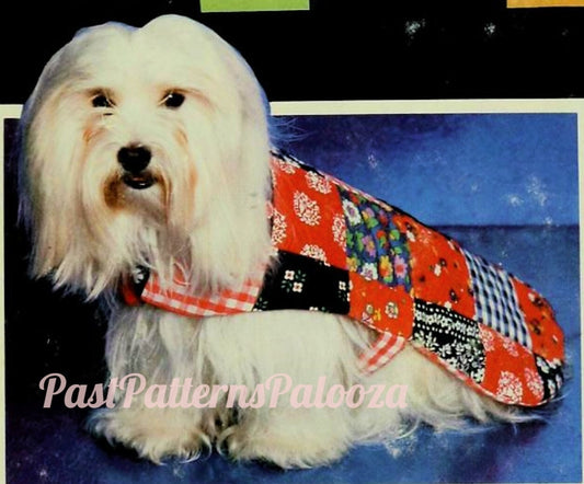Vintage Sewing Pattern Quilted Patchwork Dog Coat PDF Instant Digital Download Scrap Fabric Prints Quick Easy Puppy Gift
