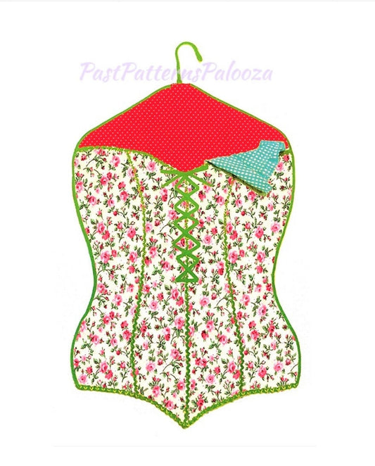 Vintage Sewing Pattern Pretty Victorian Corset Laundry Bag Hanger Hourglass Hanging Fabric Hamper PDF Instant Digital Download Retro Chic