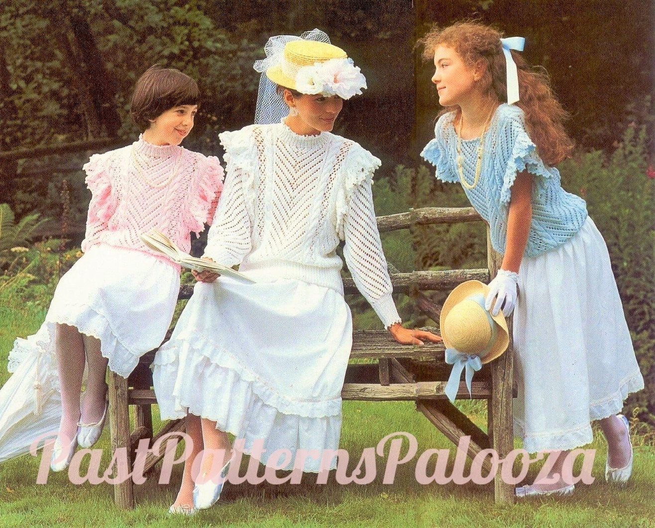 Vintage Knitting Pattern Womens Girls Frilly Edwardian Sweaters Tops PDF Instant Digital Download Feminine Victorian Jumpers Cotton Thread