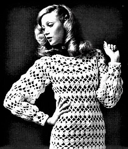 Vintage Crochet Pattern Womens Pretty Shell Stitch Lace Sweater Top PDF Instant Digital Download Retro Lacy Openwork Long Jumper 4 Ply
