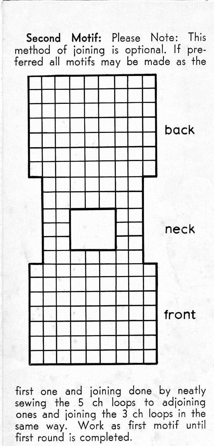 Vintage Crochet Pattern Womens Sleeveless Tank Blouse Tops Flower Motif Squares & Shell Stitch PDF Instant Digital Download 4 Ply