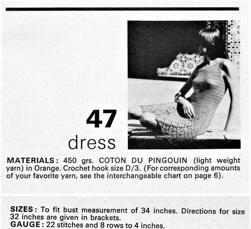 Vintage Crochet Pattern Womens Flare Skirt Sleeveless Summer Dress PDF Instant Digital Download Pretty Paneled Boho Openwork Sundress 8 Ply