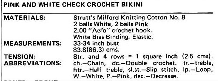 Vintage Thread Crochet Pattern Checked Bikini & Sleeveless Beach Cover Up Set PDF Instant Digital Download Checkerboard Design Cotton No. 8