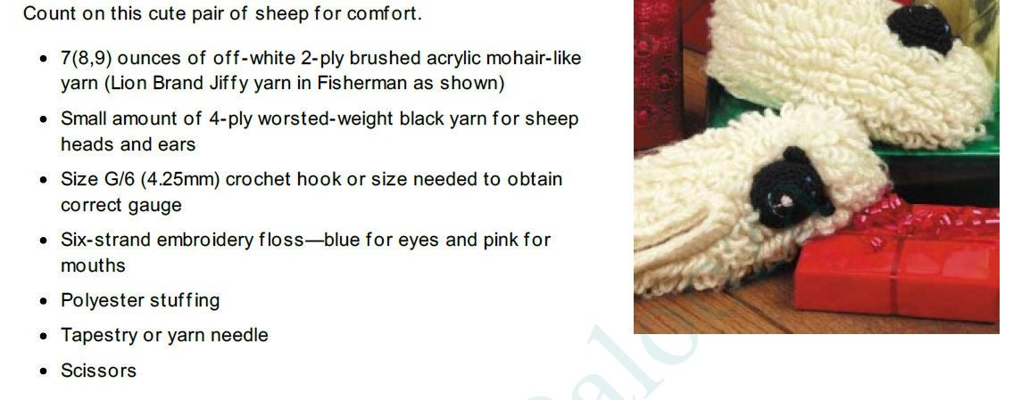 Vintage Crochet Pattern Womens Cute Loopy Lamb Sleepy Sheep Slippers PDF Instant Digital Download Bulky 12 Ply Sizes S M L