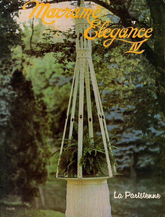 Vintage Macrame Elegance IV Patterns Book PDF Instant Digital Download 19 Projects 1970s Wall Art Pot Hangers Hanging Tables Knotwork