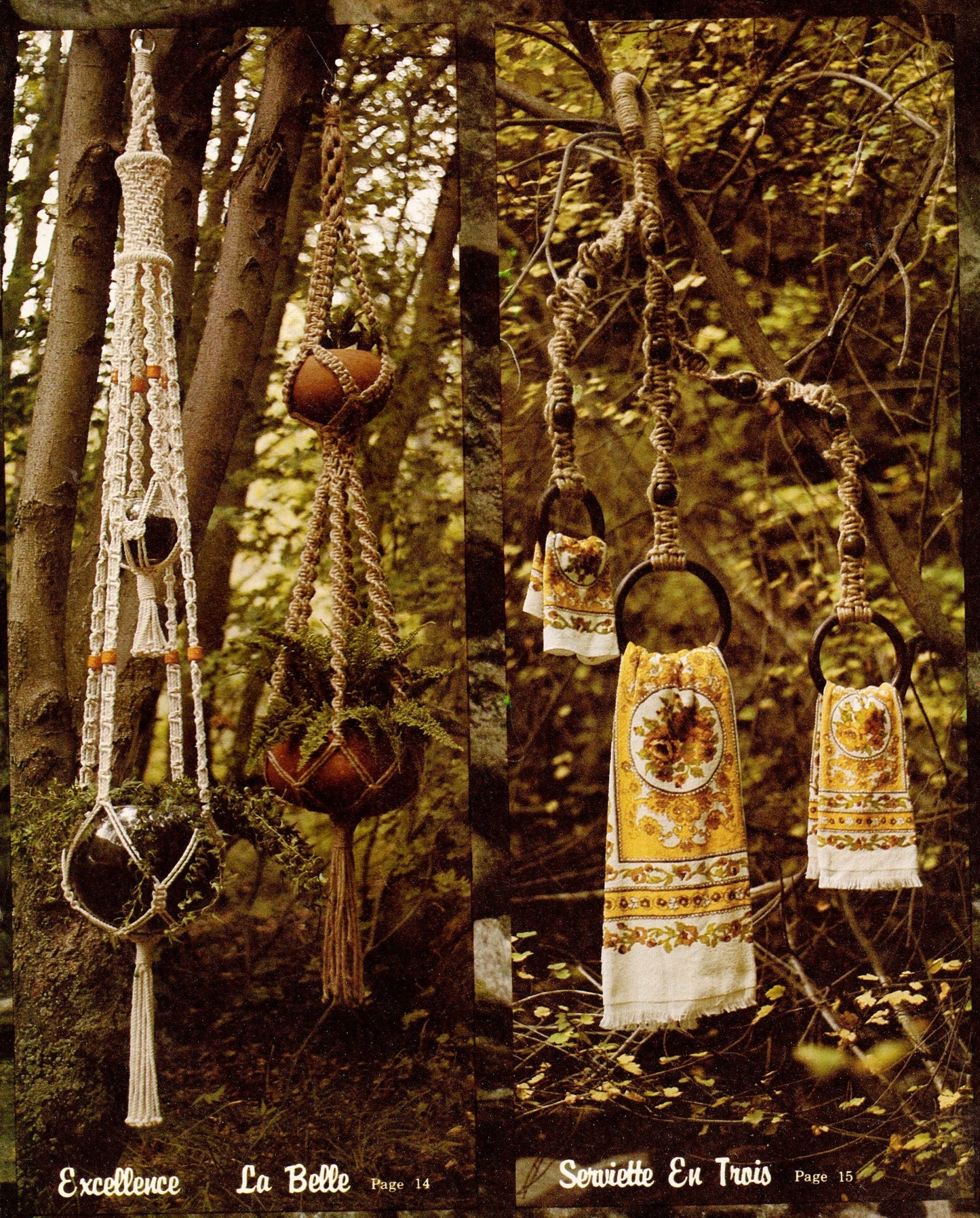 Vintage Macrame Elegance I Patterns Book 1970s Learning Knots How To Instructions PDF Instant Download 20 Projects Pot Hanger Owls Knotwork