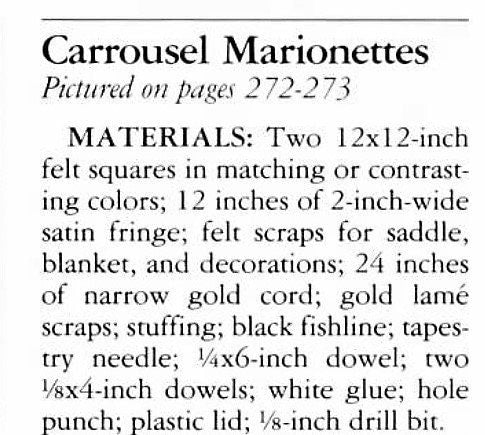 Vintage Sewing Pattern Felt Fabric Carousel Horse Marionette Toy PDF Instant Digital Download Sewn Soft Plush Prancing Pony
