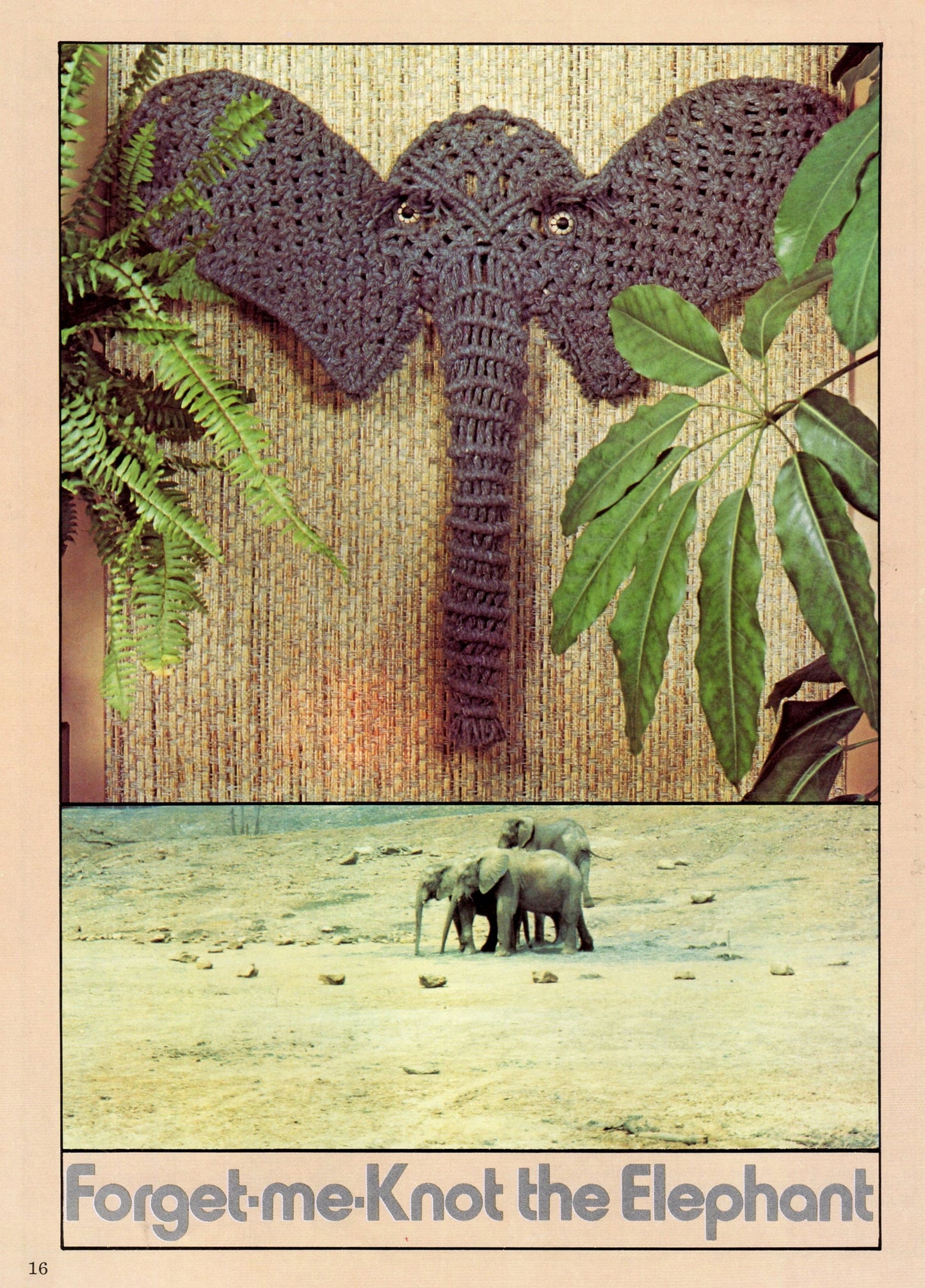 Vintage Macrame Animal Art Wall Hangings Patterns Book PDF Instant Digital Download 1970s Lion Pig Frog Dogs Cat Giraffe Elephant Knotwork