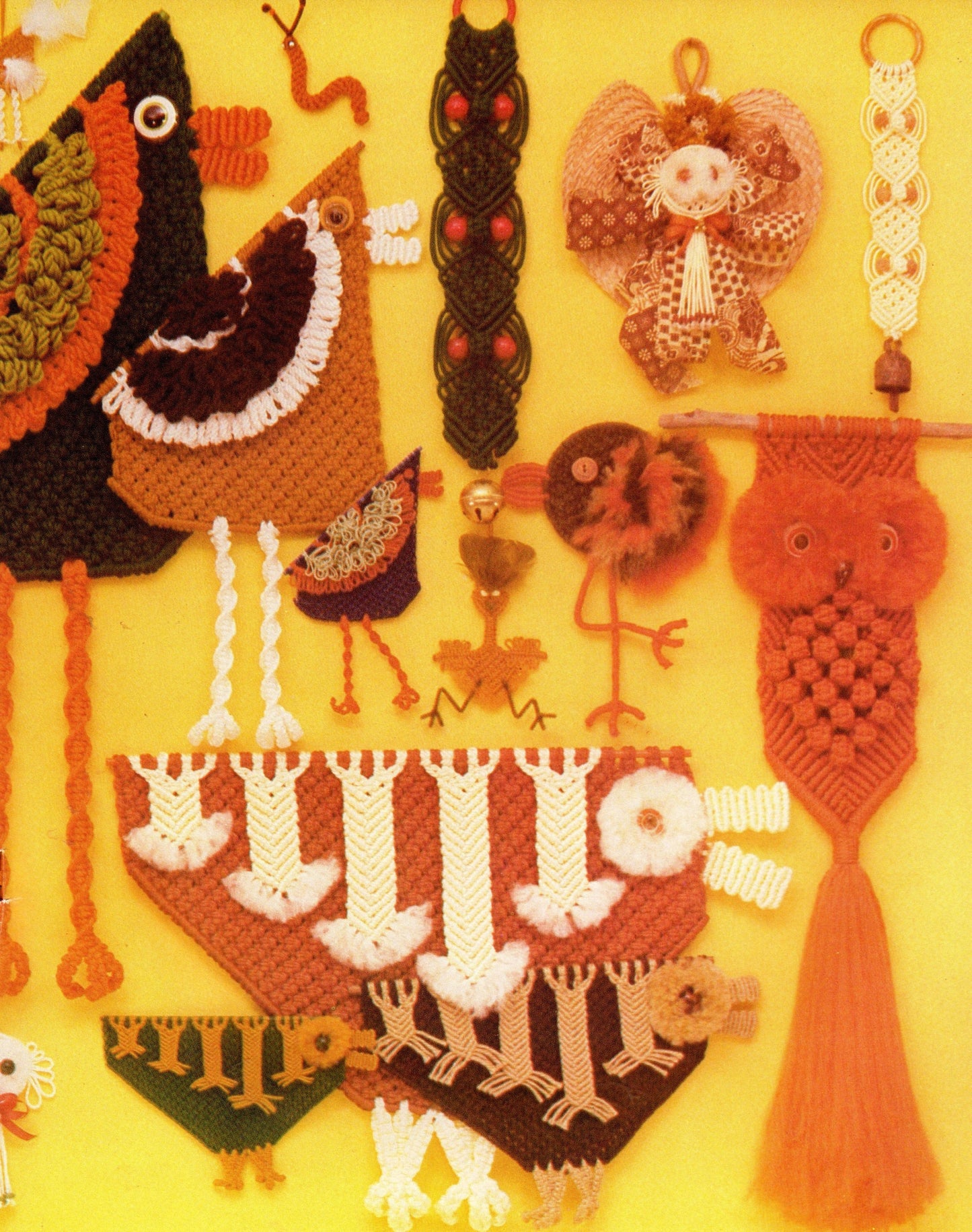 Vintage Macrame Is For The Birds Owls Patterns Book ALL Retro Mod Birdie Wall Hangings PDF Instant Digital Download 17 Owl Bird Projects