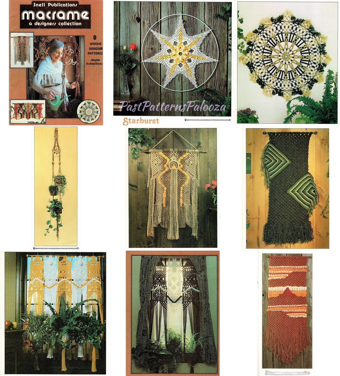 Vintage Macrame Pattern Book A Designers Collection PDF Instant Digital Download Retro 70s Wall Hangings Curtains 8 Award Winning Designs