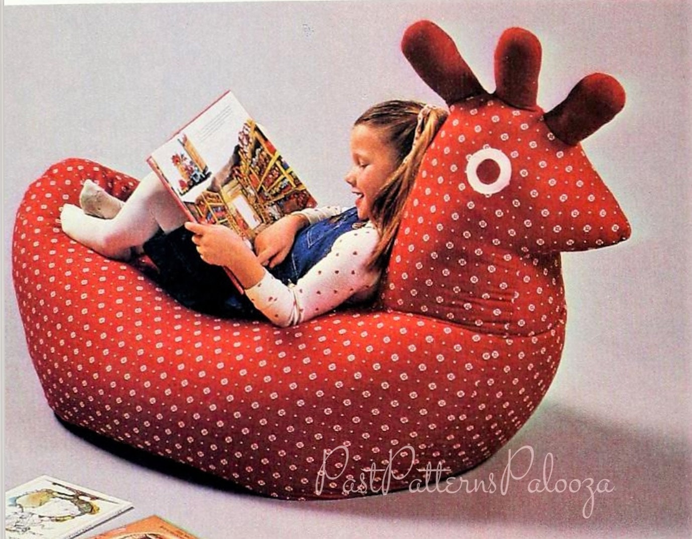 Vintage Childs Beanbag Cushion Chair Sewing Pattern Large Red Hen and Mallard Duck Sit On Ride On Fabric Toys PDF Instant Digital Download