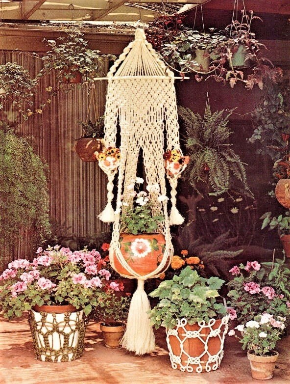 Vintage Macrame Pattern Book Macrame Magic PDF Instant Digital Download Plant Pot Covers Holders Hangers Hanging Shelf 13 Projects