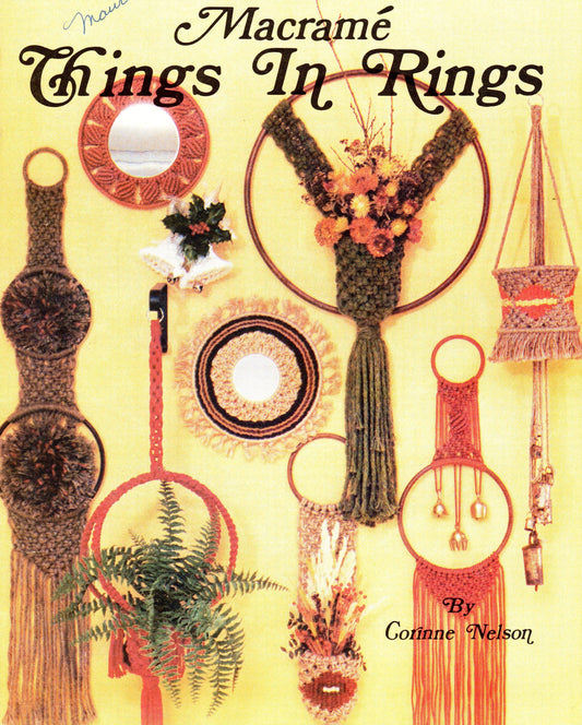 Vintage Macrame Things In Rings Round Circle Craft Patterns Designs Book PDF Instant Digital Download Boho Mirrors Hangers Chimes Planters