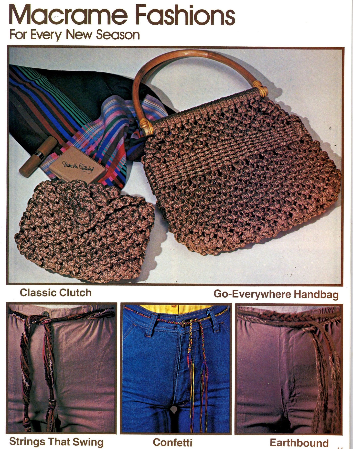 Vintage Macrame For All Seasons Vol III Pattern Book PDF Instant Digital Download 55 Retro Projects 70s Boho Hangings Pot Holders Belts