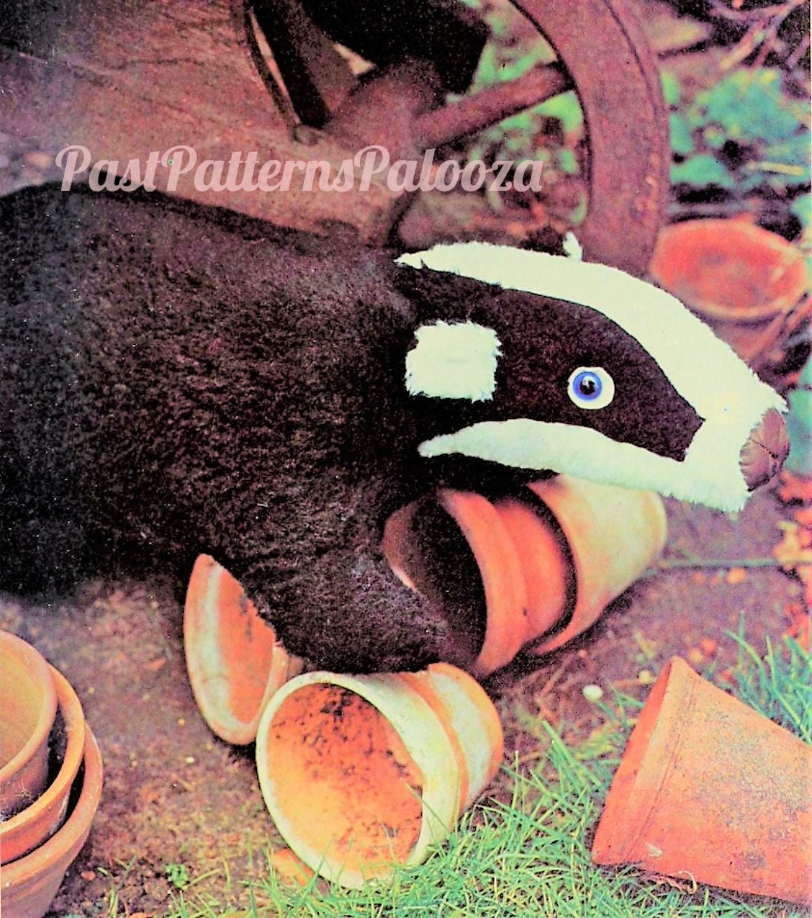 Vintage Sewing Pattern 27" Plush Badger Soft Toy PDF Instant Digital Download Sewn Faux Fur Fabric Realistic Animal