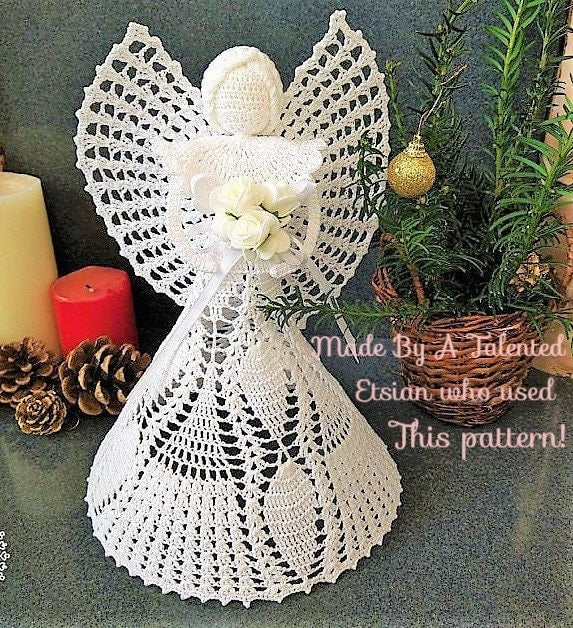 Vintage Crochet Patterns Cotton Thread Lace Christmas Angel Ornaments Centerpieces Tree Toppers PDF Instant Digital Download 7 Designs