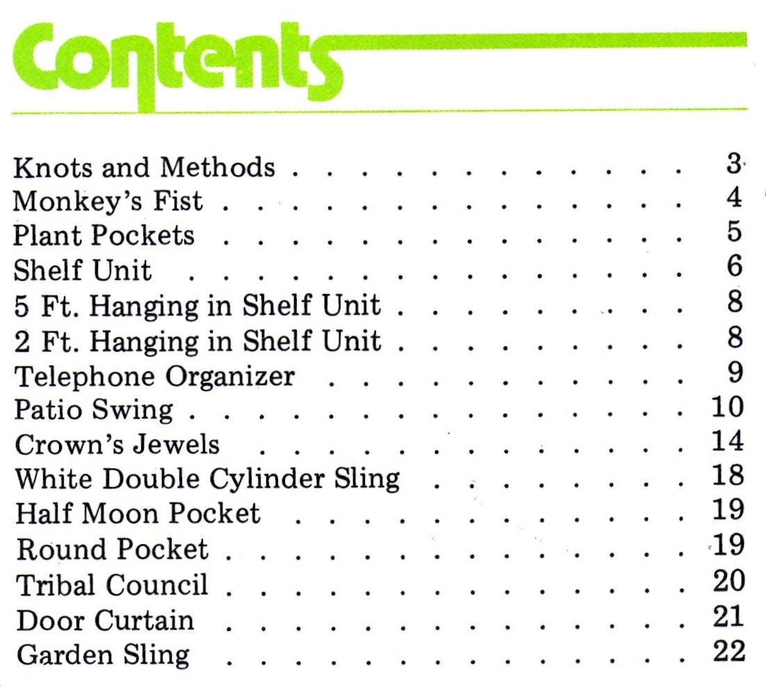 Vintage Create A Happening With Basic Knots Macrame Patterns Book Retro 1970s PDF Instant Download Plant Hangers Wall Hangings Patio Swing