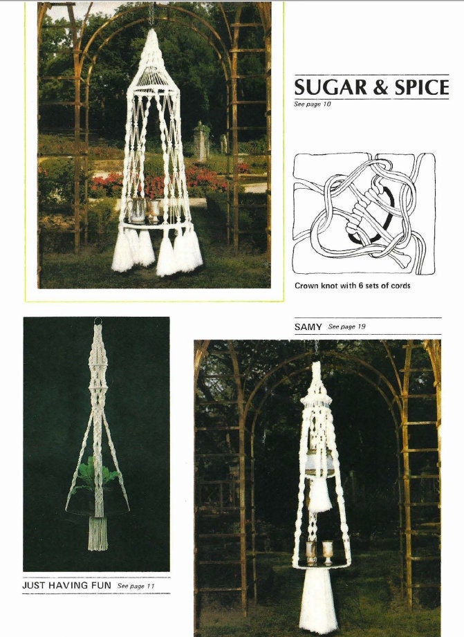 Vintage Macrame Patterns Fit To Be Tied eBook PDF Instant Digital Download Porch Swing Owls Ring Hangings Advanced Off Loom Weaving 1977
