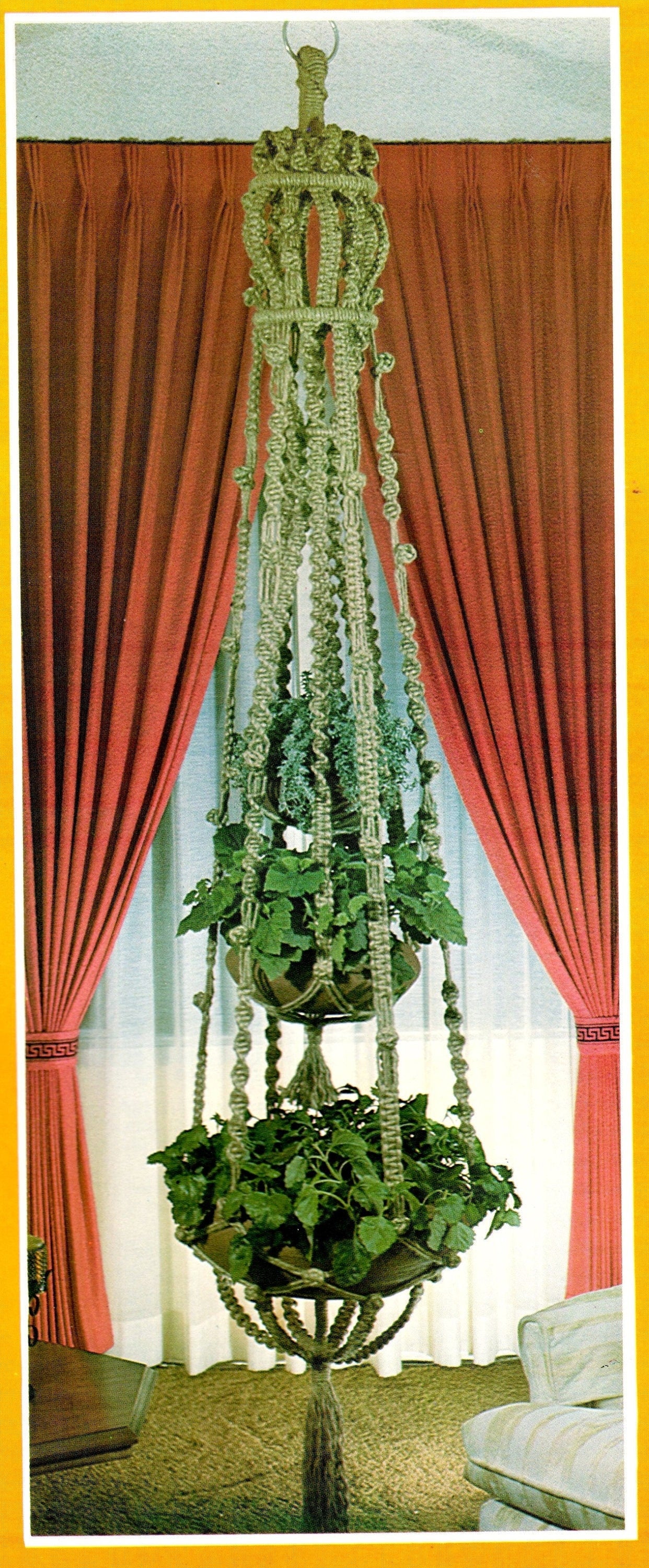 Vintage Macrame West Patterns Owls Plant Pot Hanger Globe Hangers Navajo Designs Book PDF Instant Digital Download Knots How To Instruction