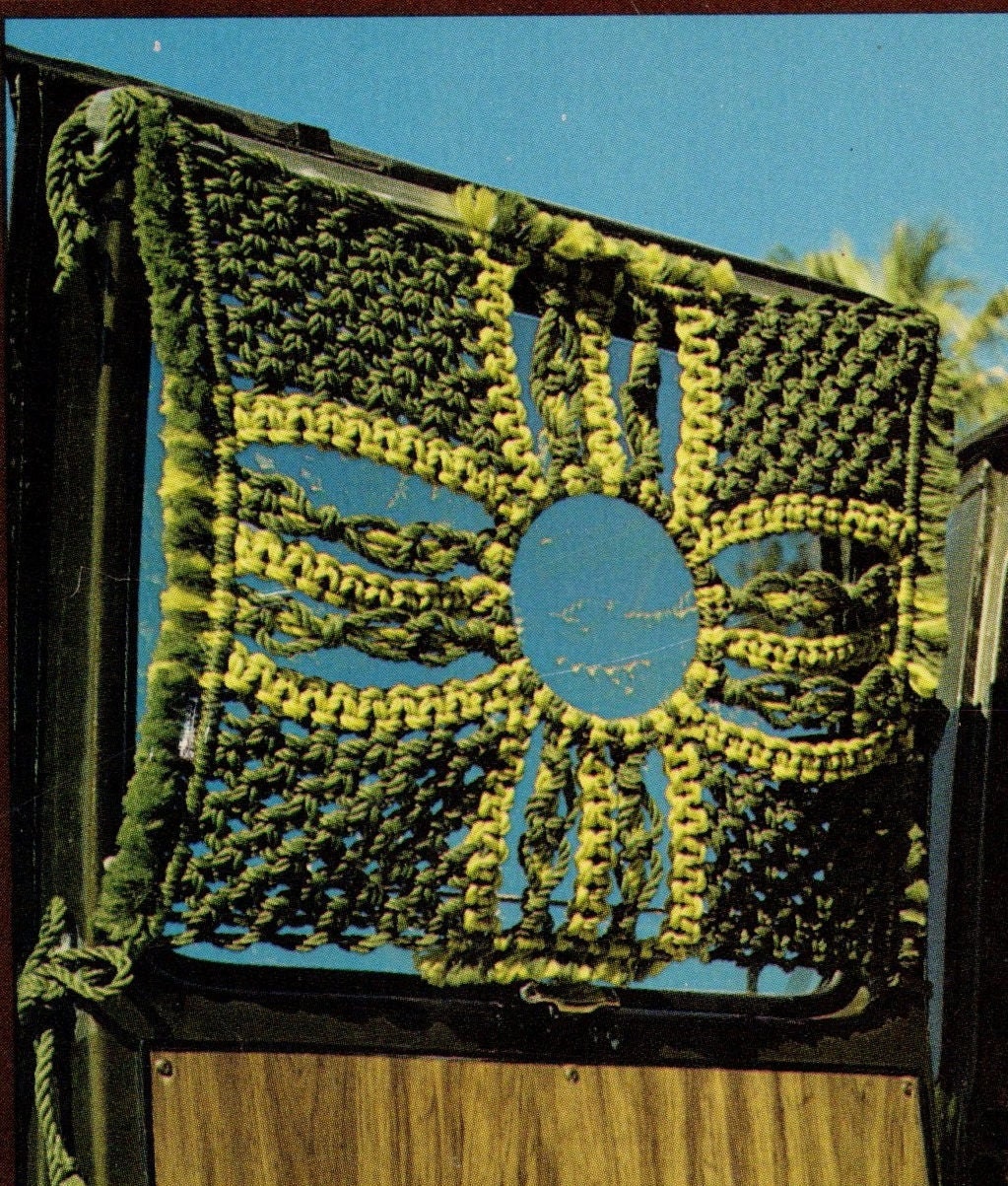 Vintage Macrame Patterns for Travel Retro Car Curtain Shades For Vans RVs Hippie Window Covers Sun Shades PDF Instant Digital Download