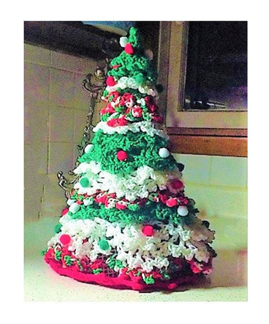 Vintage Crochet Pattern 12" Snowy Christmas Tree Centerpiece PDF Instant Digital Download Table Top Holiday Decor Design no. 2 B2