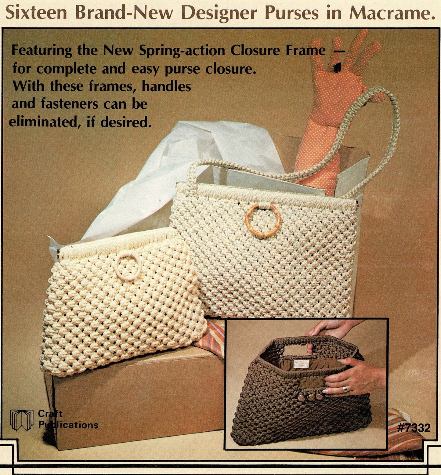 Vintage Macramé Designs Patterns Book Designer Bags Purses Handbags PDF Instant Download Macrame Purse News 16 Designs How To Knotwork 1979