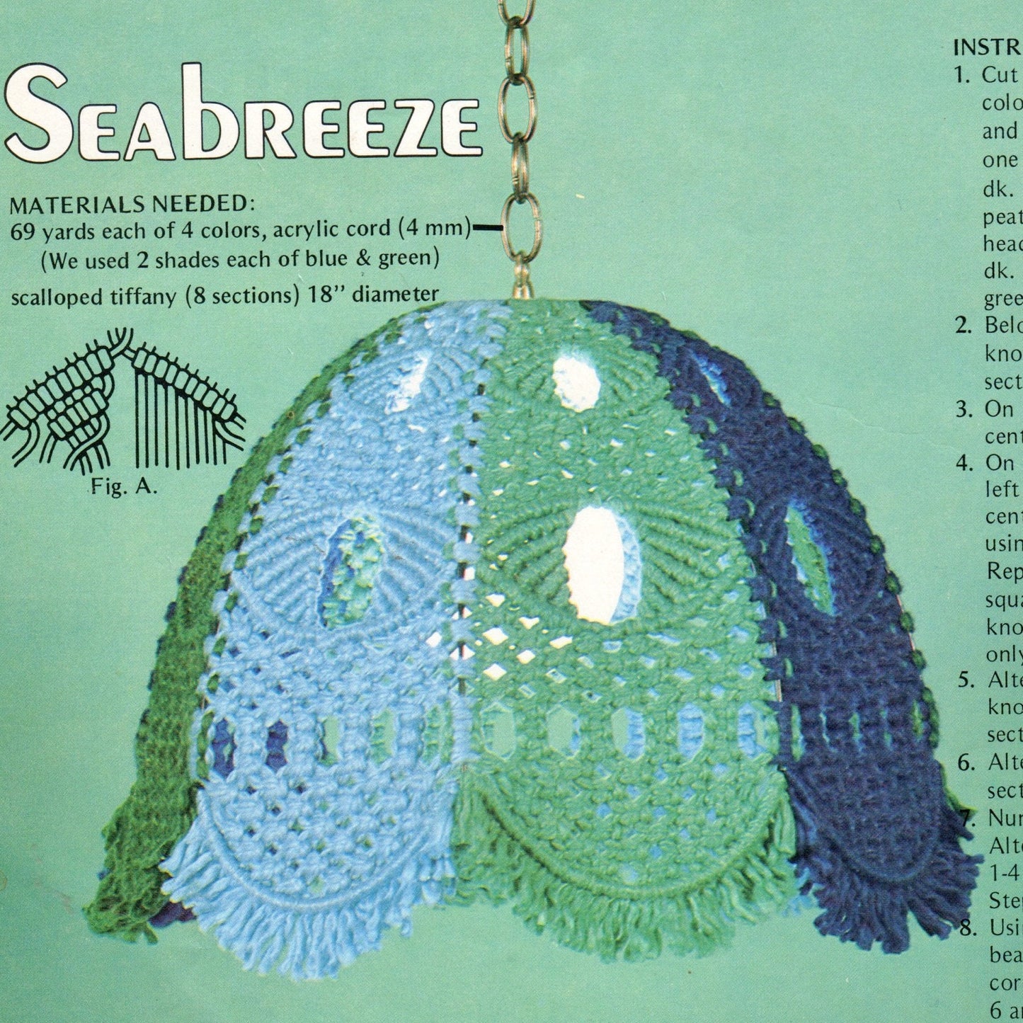 Vintage Illuminating Macrame Patterns Book PDF Instant Digital Download ALL Lighting Projects Table and Swag Lamps Lighted Hanging Planters