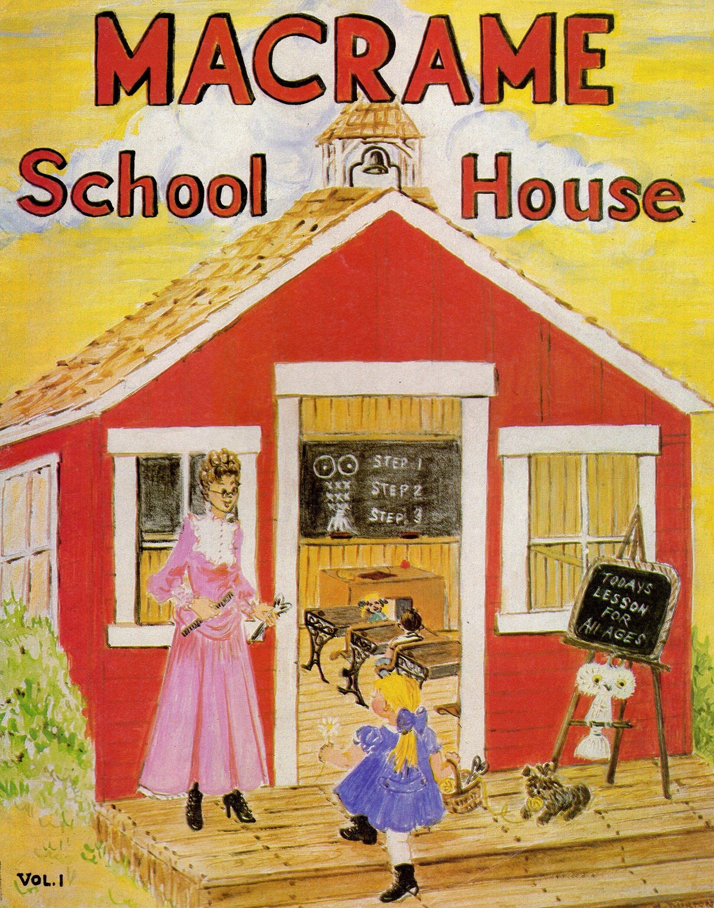 Vintage Learn To Macrame Patterns School House How To for Beginners Lessons Easy Projects Step By Step PDF Instant Digital Download