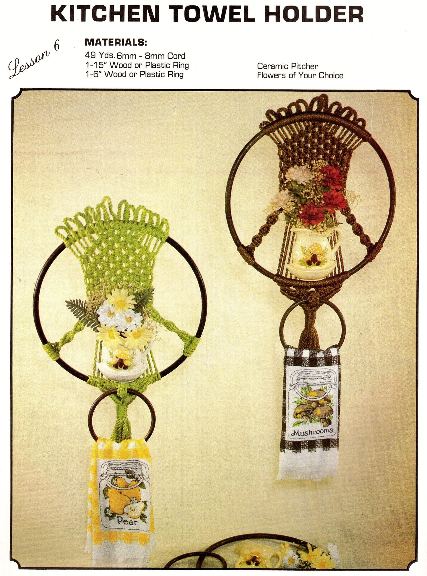 Vintage Learn To Macrame Patterns School House How To for Beginners Lessons Easy Projects Step By Step PDF Instant Digital Download