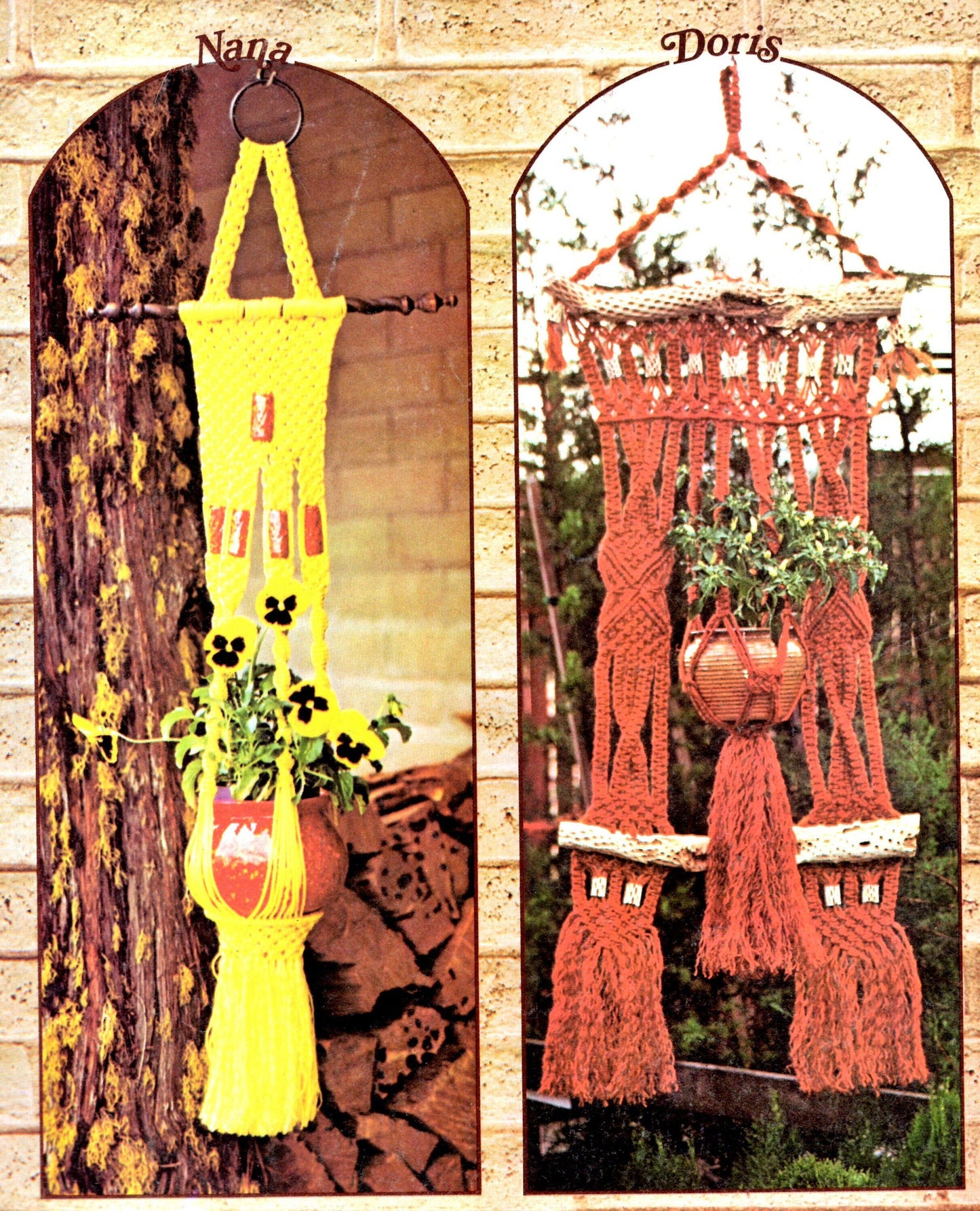 Vintage Macrame Inside-Outside Pattern Book PDF Instant Digital Download All Plant Pot Hangers 12 Projects Retro 1970s Hanging Pot Holders